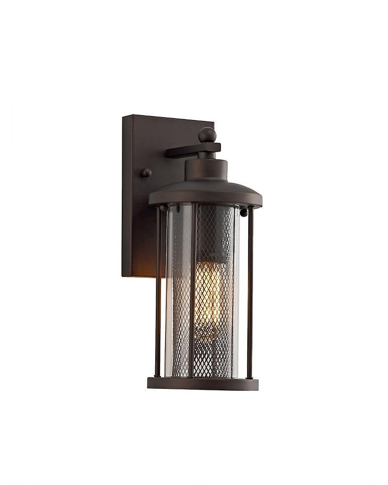 Volani Ophelia Small Wall Lamp, 1 X E27, Antique Bronze/clear Glass, Ip54, 2yrs Warranty