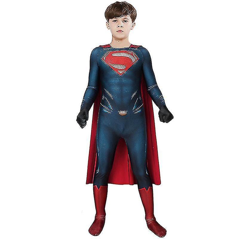 Windo Superman  Superhero Clark Kent Kal El Cosplay Costume Bodysuit Jumpsuit Halloween Party Costumes For Kids Aldult Style 1 140