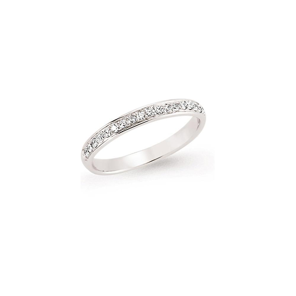 Silver  CZ Pave Channel Style Eternity Ring - GVR618