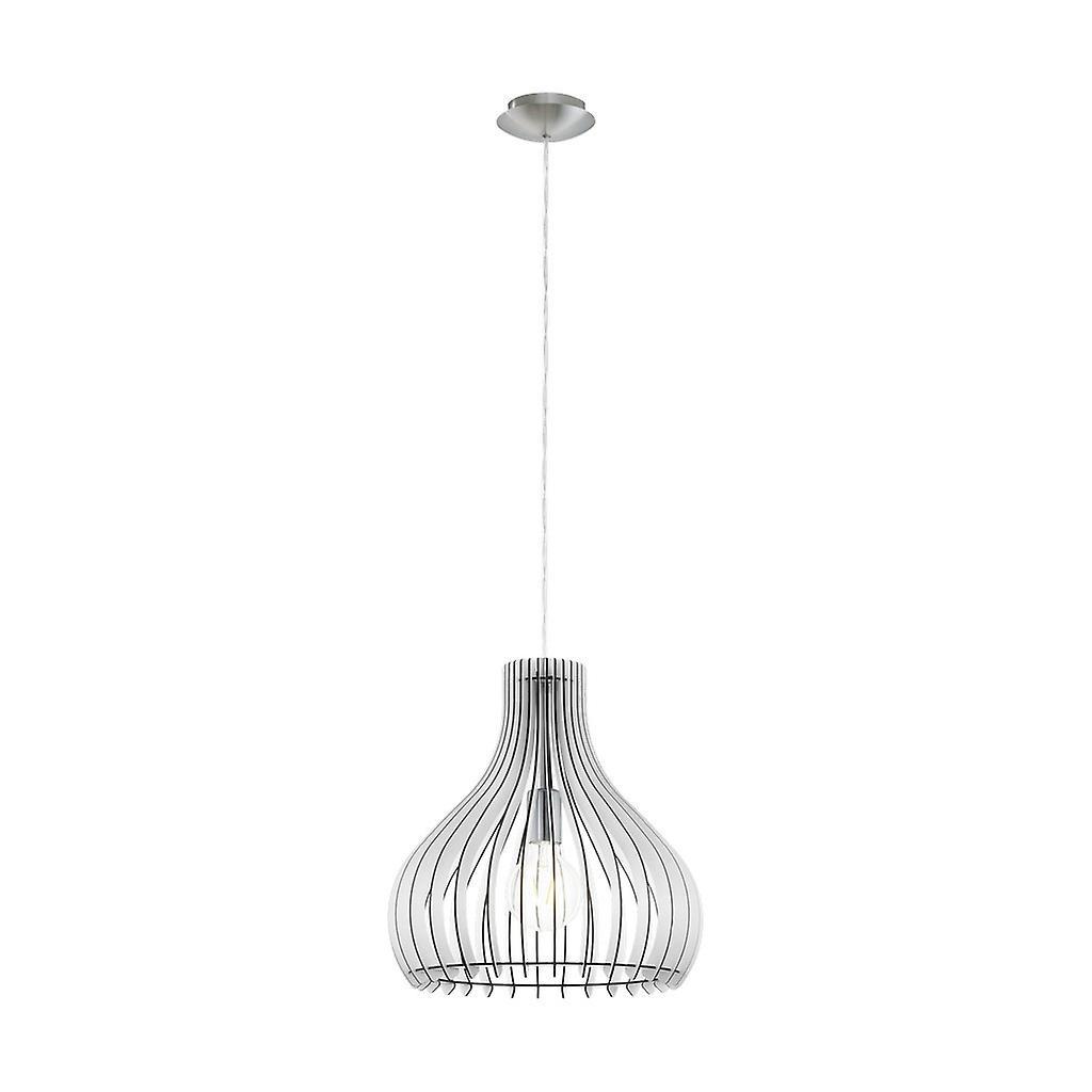 Eglo Lighting Tindori 1 Light Ceiling Pendant Satin Nickel, Glass, E27