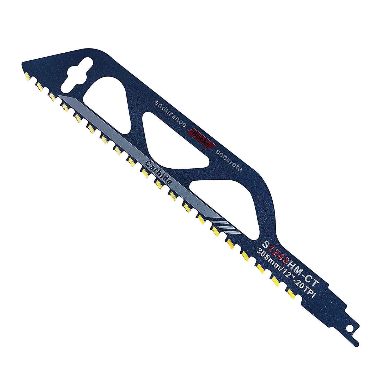 Augro Tungsten Carbide Steel Saber Saw BladeSaber Saw Accessories for Aerated Concrete, Brick, Length (305mm (S1243HM))