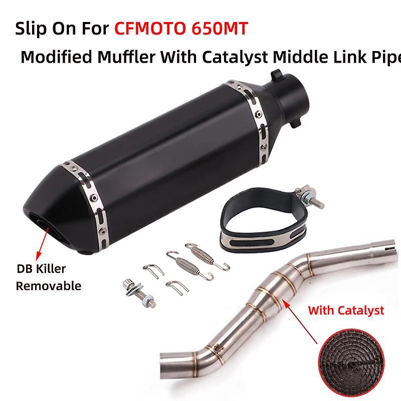 Loerss For Cfmoto 650mt Cf Moto 650 Mt Motorcycle Exhaust Escape System Modified Muffler With Catalyst Middle Link Pipe Db Killer C 02