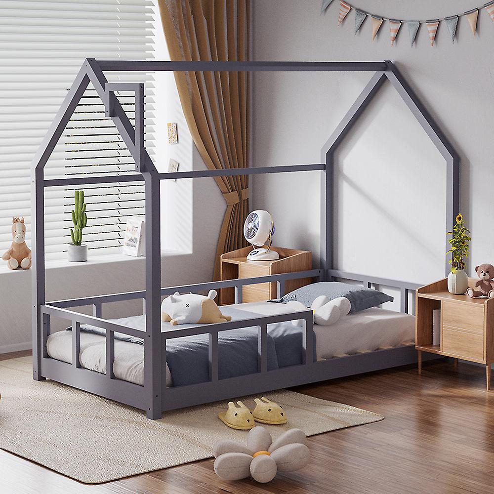 Living And Home Kids Bed with House Frame Pine Wood