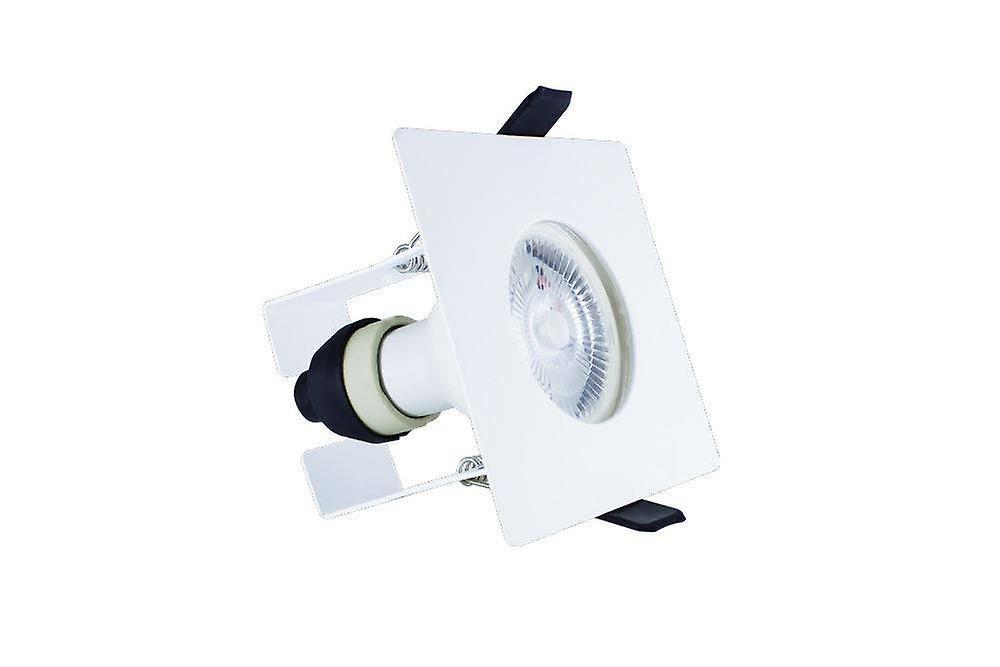 Integral Lighting LED Fire Rated Static Downlight Recessed Spotlight Square GU10 Holder Bracket Matt White IP65