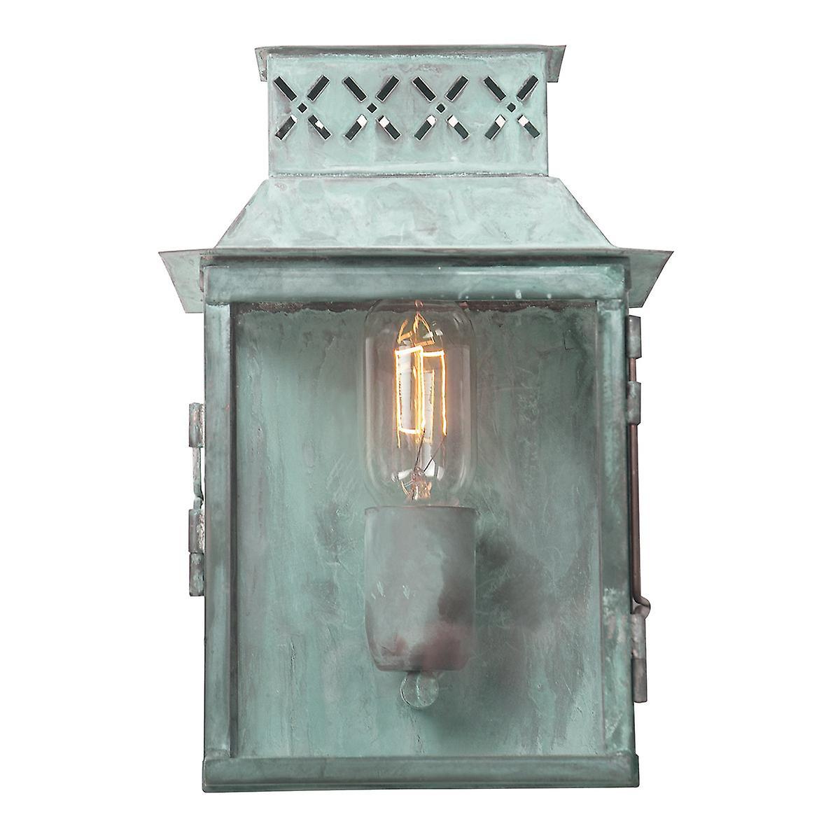 Lambeth Palace 1 Light Outdoor Wall Lantern Light Verdigris IP44 E27