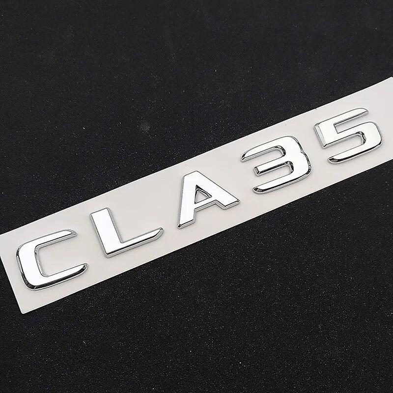 Hikig 3d Abs Black Car Rear Trunk Badge Sticker Fender Logo Cla35 Turbo 4matic Emblem For Mercedes Cla 35 Amg C118 C117 Accessories CLA35 Chrome Sl...