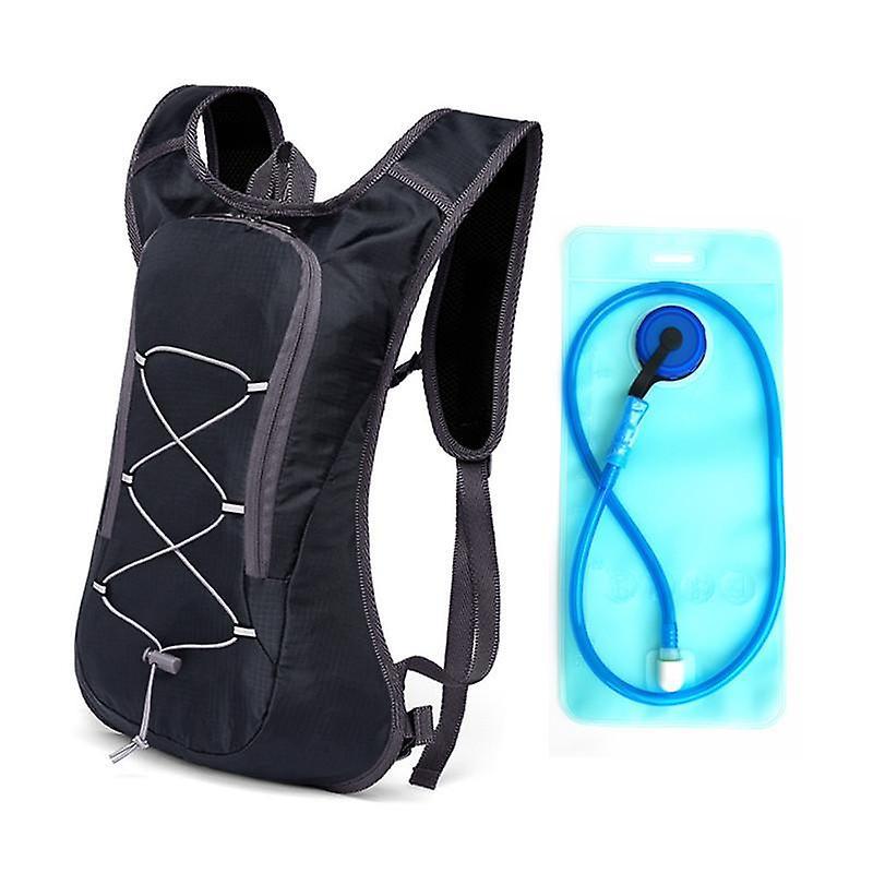 The Brands Market High quality backpack for outdoors and riding Black with blue pipe