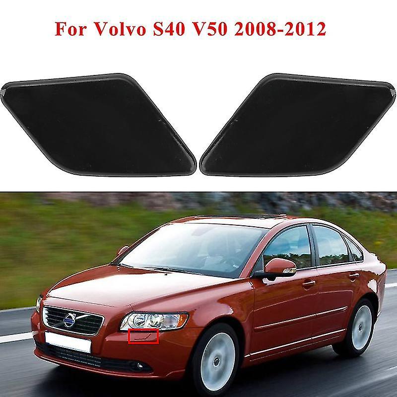 Left & Right Front Bumper Headlight Washer Nozzle Spray Jet Cover Cap For Volvo S40 V50 2008-2012 #39886377, 39886397 Zekai