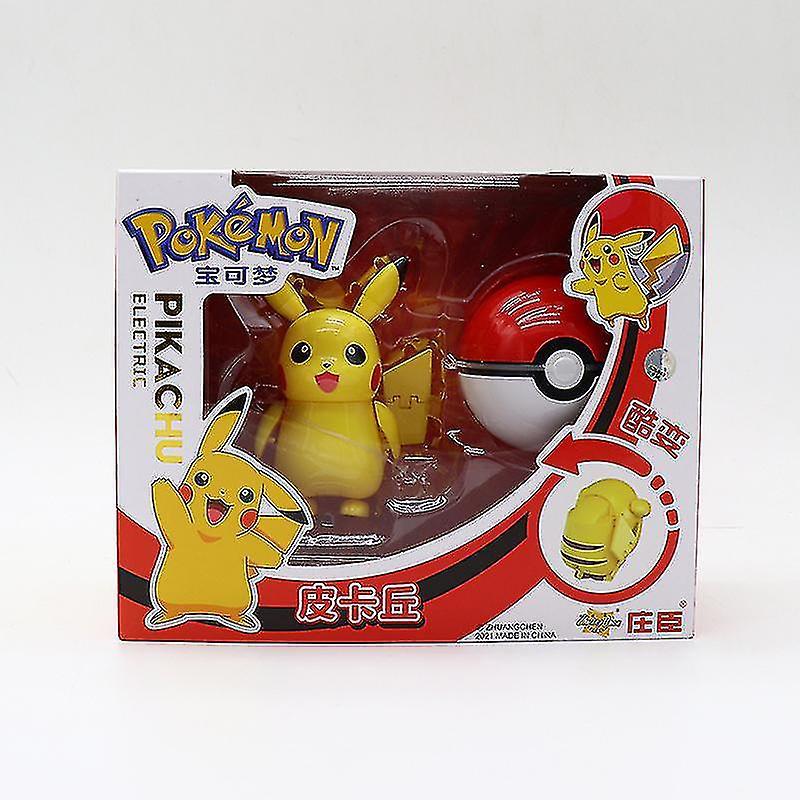 Wfuo Deformed Pikachu Doll Pokeball Children's Toy Gift Deformed Toys