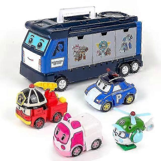 Lycxames 4pcs/set Silverlit Robocar Korea Poli Robot Transformation Toys