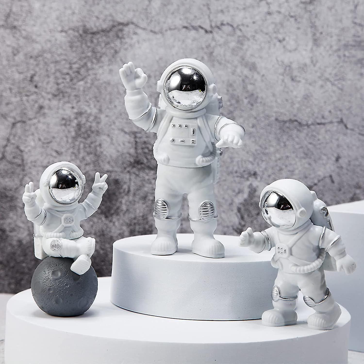 Cryin 3pcs Astronaut Accessories, Space Figures, Tabletop Statue Decorations