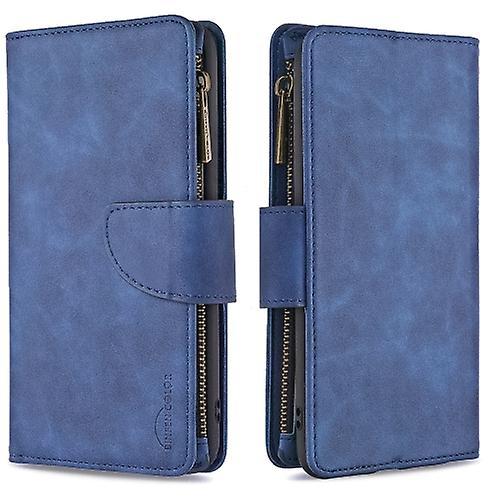 Goodcase For Huawei Y6 (2019) Skin Feel Detachable Magnetic Zipper Horizontal Flip Pu Leather Phone Case Blue