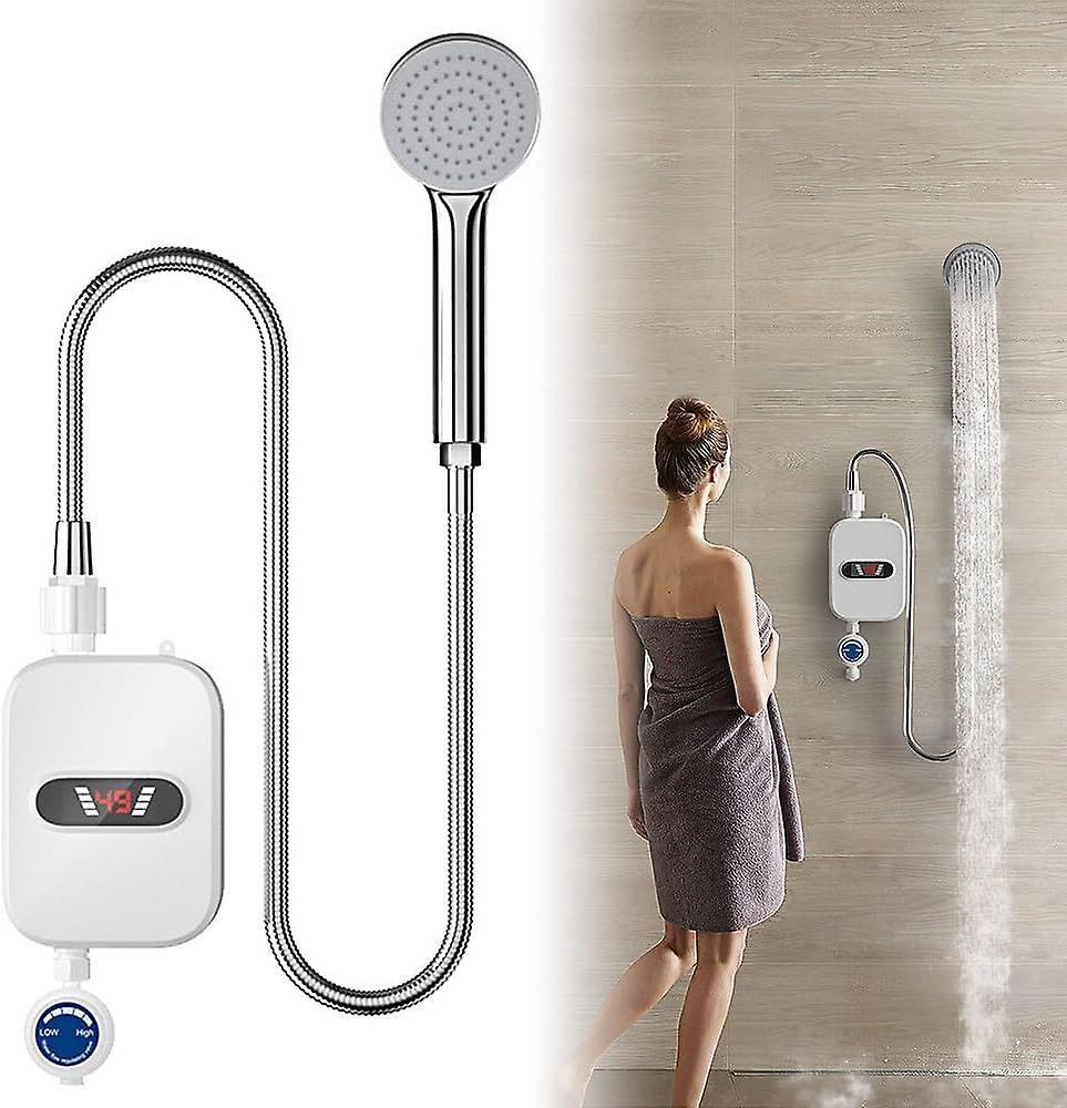 Fongwan Electric Instant Hot Water Heater Electric Tankless Shower Hot Water Faucet, Shower Instantaneous Water Heater With Lcd Display EU version