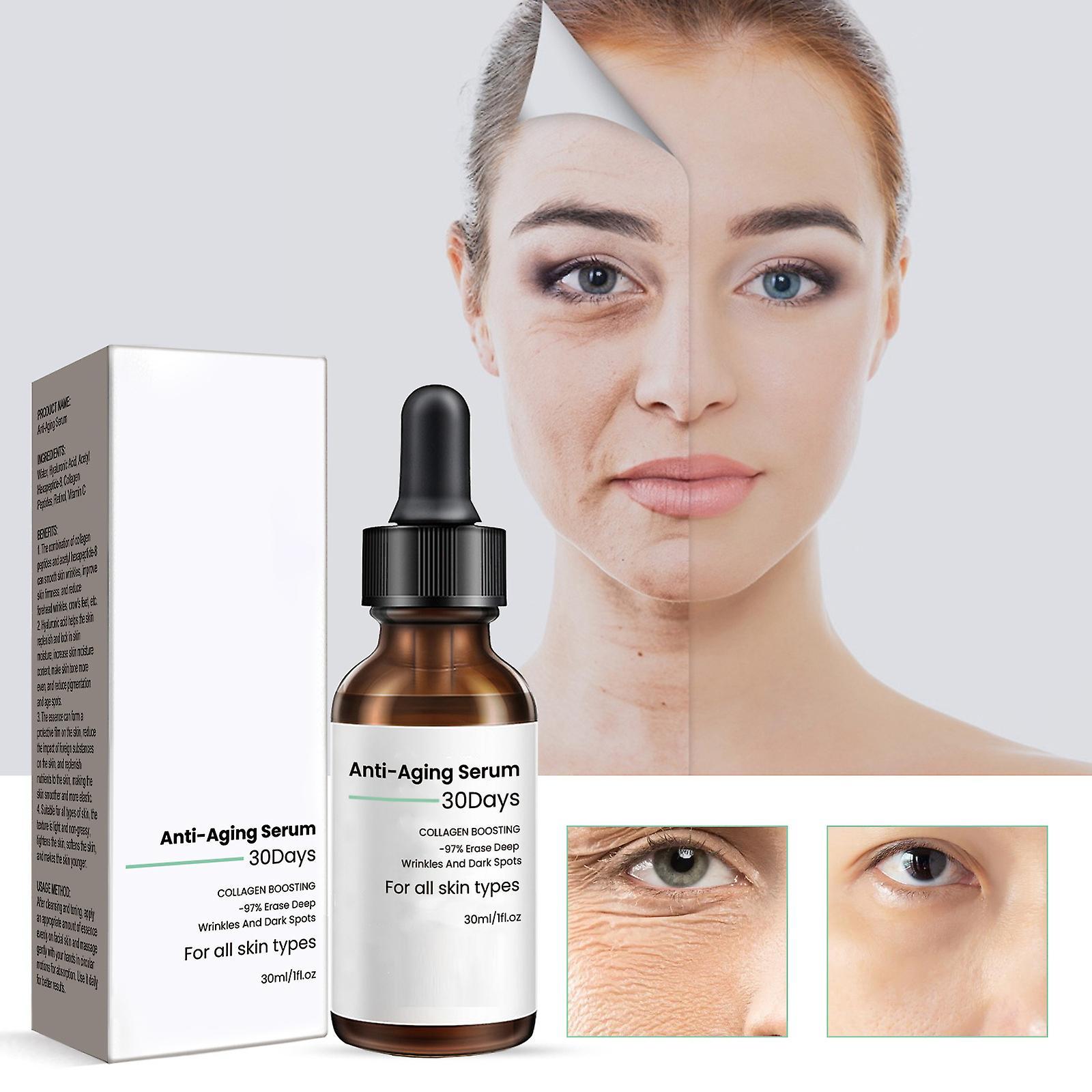 Fongwan Anti-aging Serum For Face, Pure Hyaluronic Acid Essence Reduces Fine Lines, Skincare Instant Firming Serum Improve Skin Elasticity 30ml - 1pcs