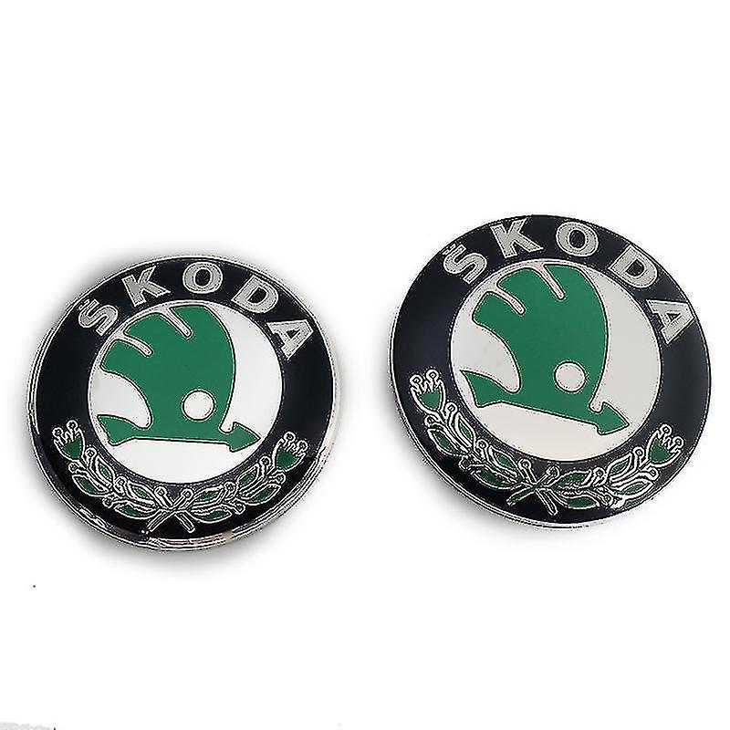 Sunset Car Emblem 2pcs For Skoda Models 90mm 80mm Emblem Hood And Trunk Hood