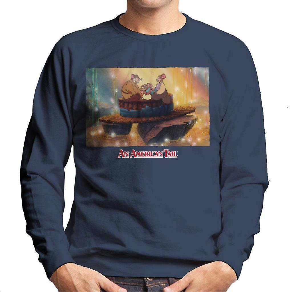 An American Tail Mousekewitz Family Men's Sweatshirt Navy Blue Large