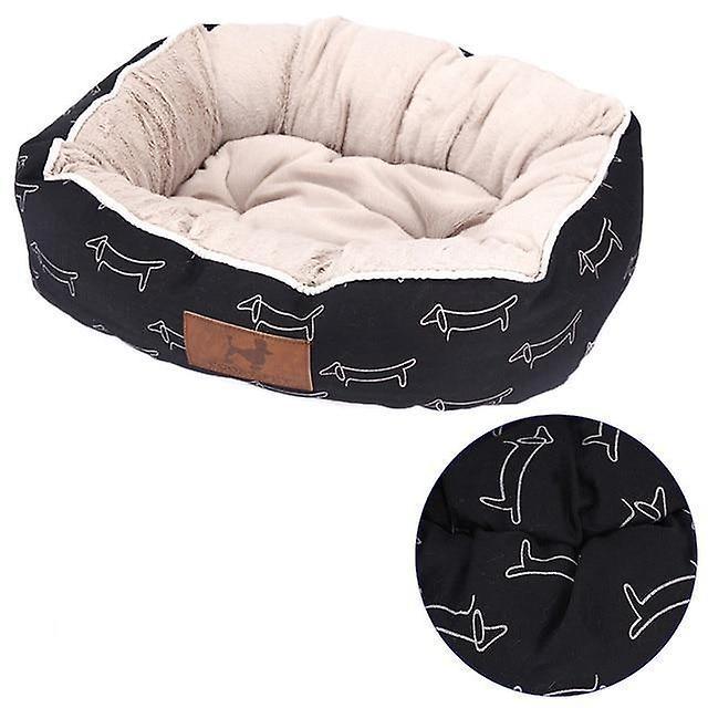 Slowmoose Round Bed For Pet Dogs, Cat House Sofa And Puppies black elliptical 1 L  65x55x18 cm