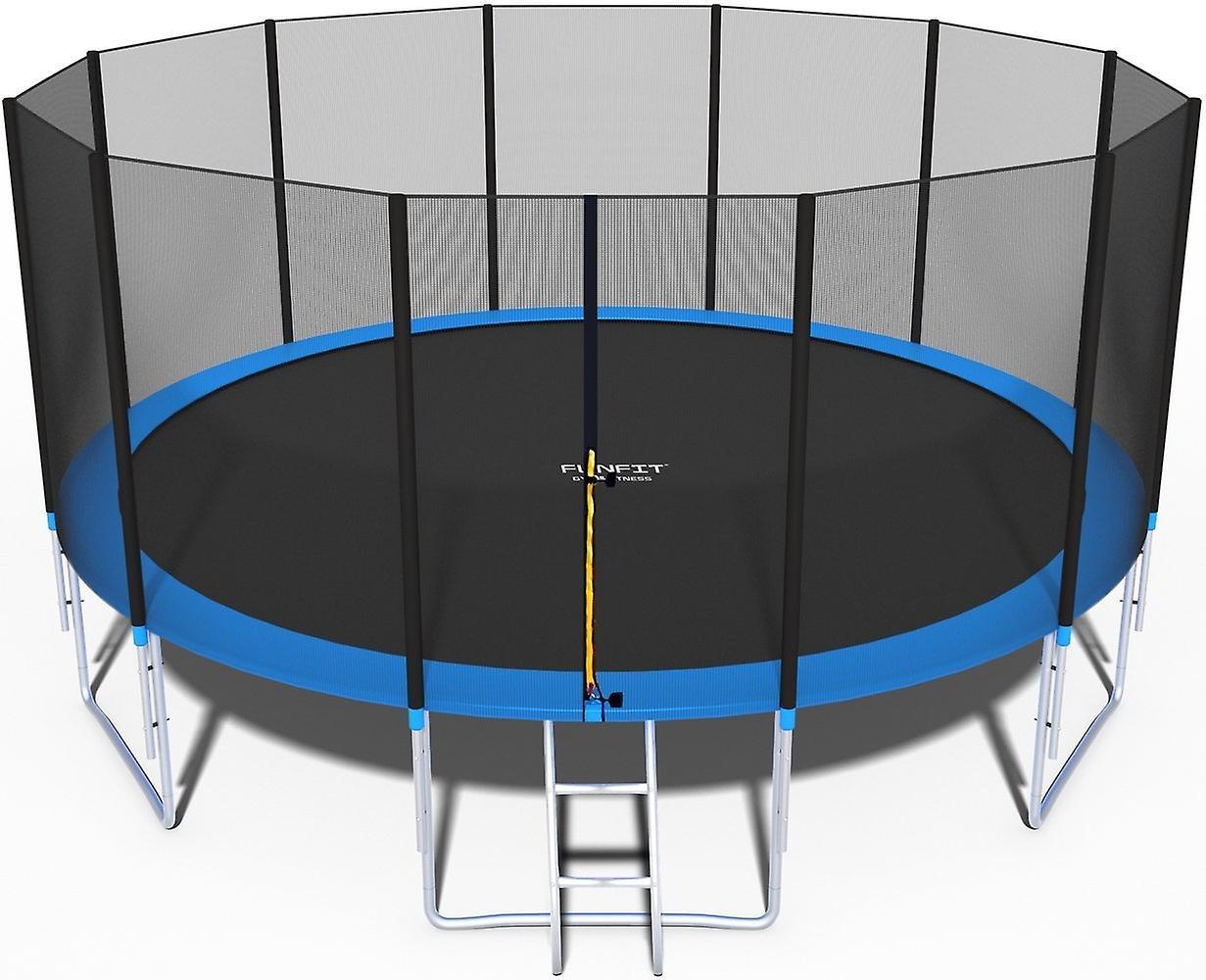 Viking Choice Trampoline 490 cm - with net and ladder - blue - 16 Ft Blue/black