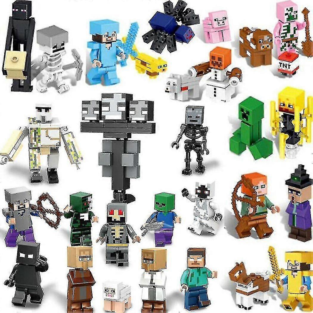 Wxky Qian 29pcs/set Minecraft Block Toys Figures Brick Toy Birthday Party Minifigures Gift