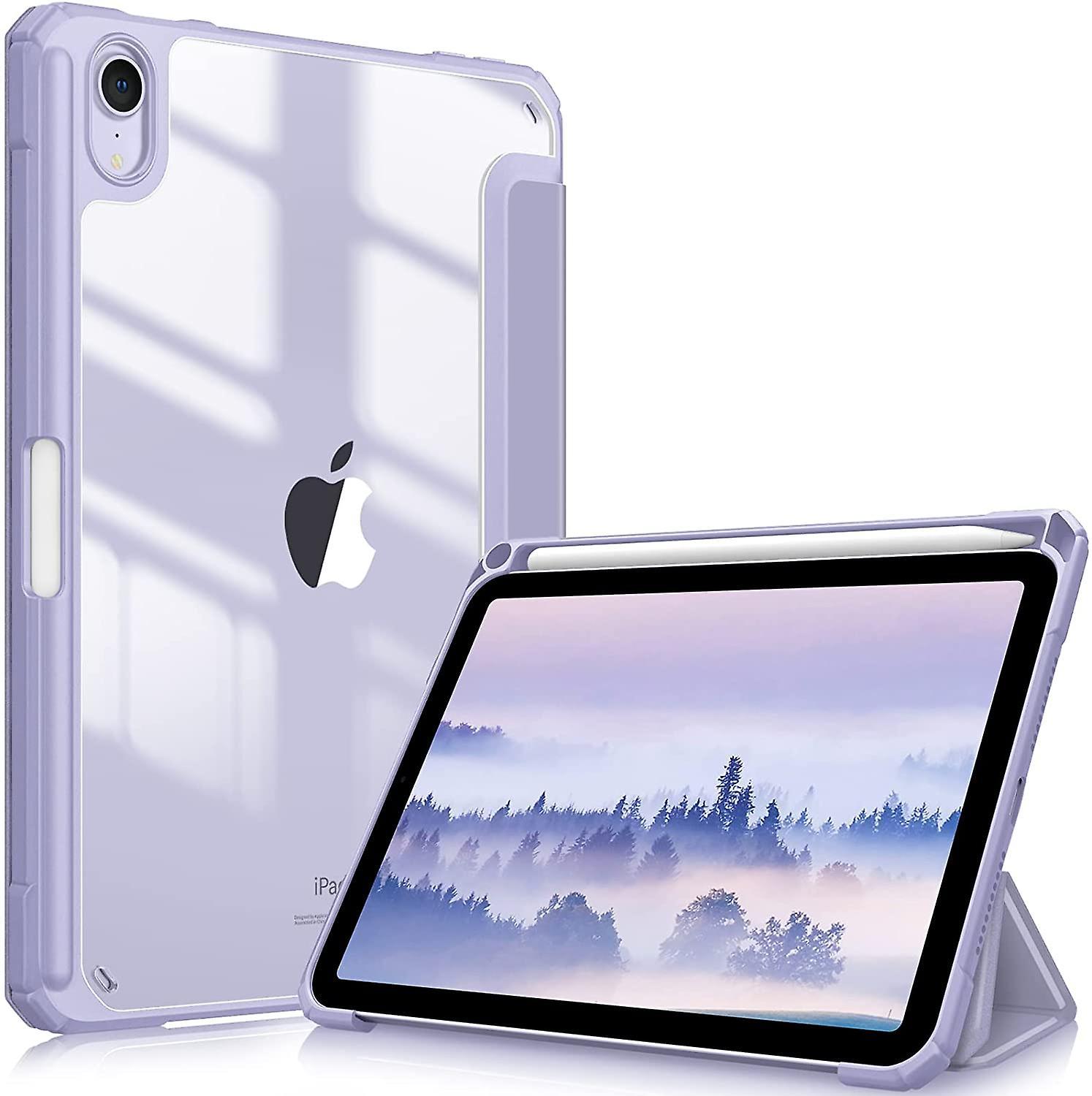 Timoom Ipad Mini 6 (8.3 Inch, 2021 Model) -shockproof Cover Clear Transparent Back Shell, Auto Wake/sleep For Ipad Mini 6th Generation Purple