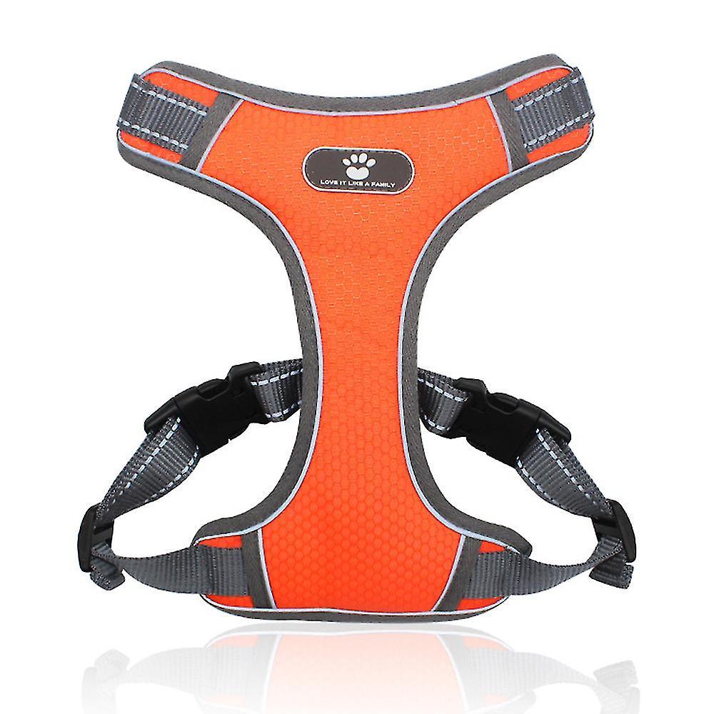 Bosheng Pet No Pull Dog Harness, Reflective Vest Harness , Easy Control Handle For Small Medium Large Dog Orange - M