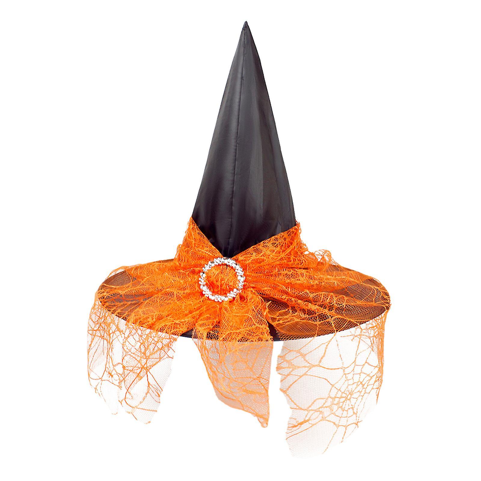 unbrand Halloween Witch Hats Halloween Party Witch Hats Cosplay Costume Accessories Fancy Dress Foldable Witch Hat For Women Orange