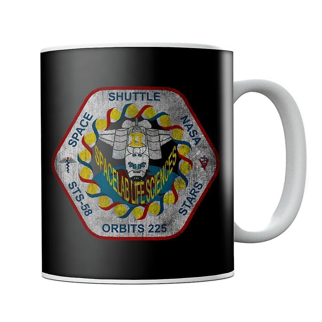 NASA STS 58 Columbia Mission Badge Distressed Mug Black 10oz