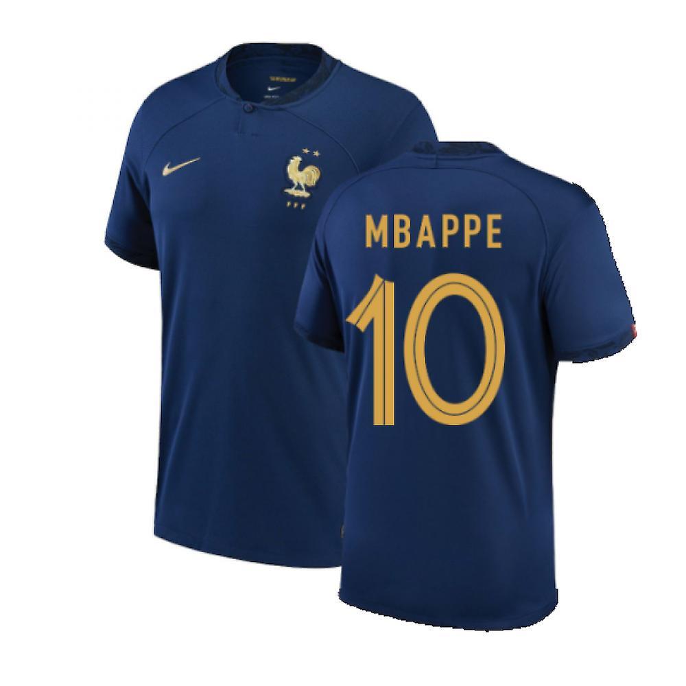 Nike 2022-2023 France Home Shirt (MBAPPE 10) Navy S