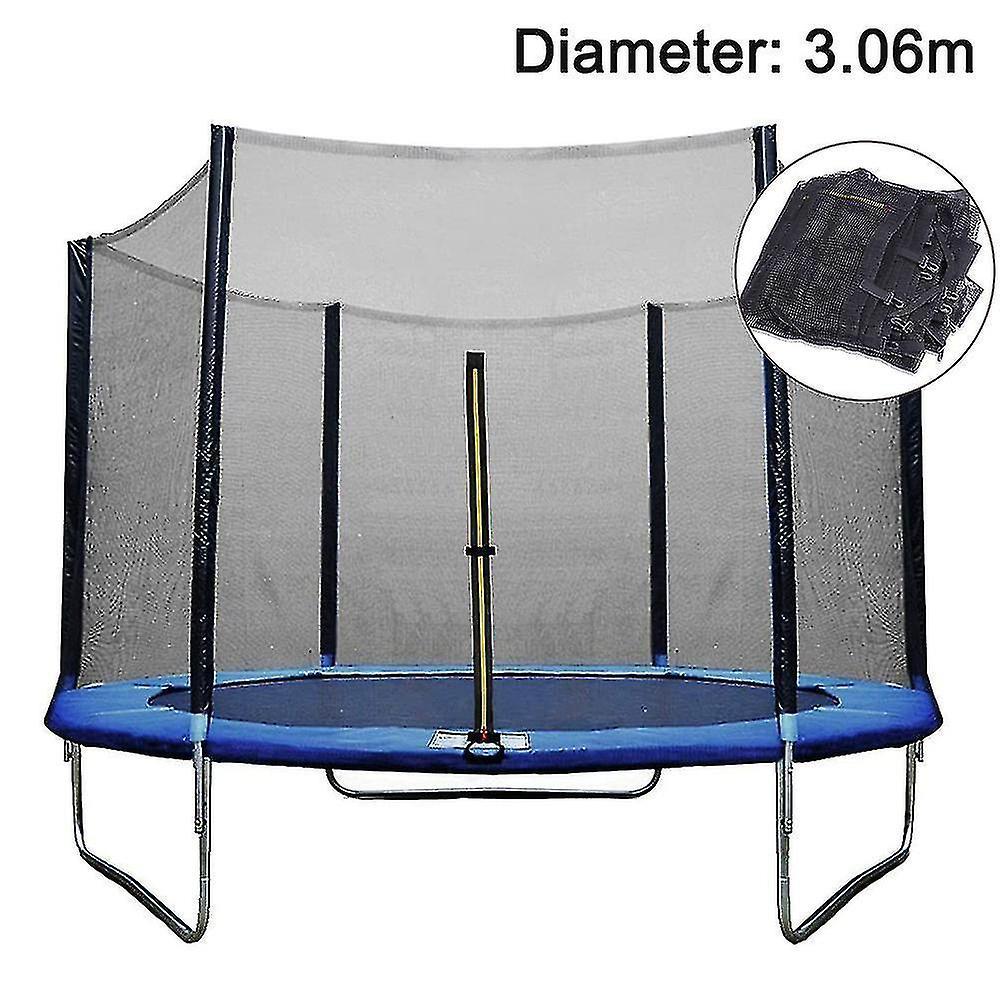 JUMPHERO Outdoor Trampoline Safety Net - 10ft - 8 Poles - 3.06m Diameter