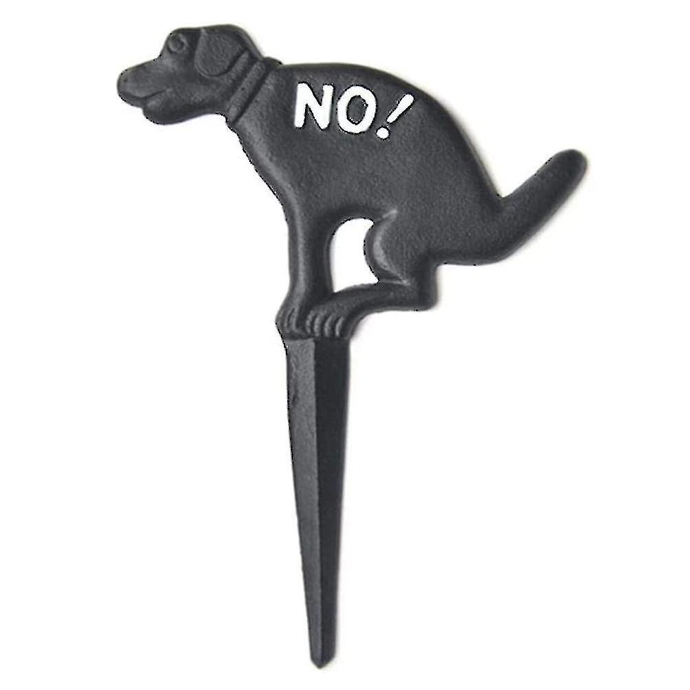 Tianzun Cast Iron Dog No Poop Sign, Lawn Decoration