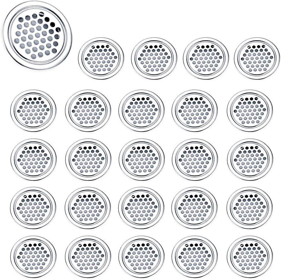 Xpba 25 Pieces Round Ventilation Grille Stainless Steel Ventilation Grille Ventilation Grille Hole Stainless Steel Ventilation Grille,35mm-4