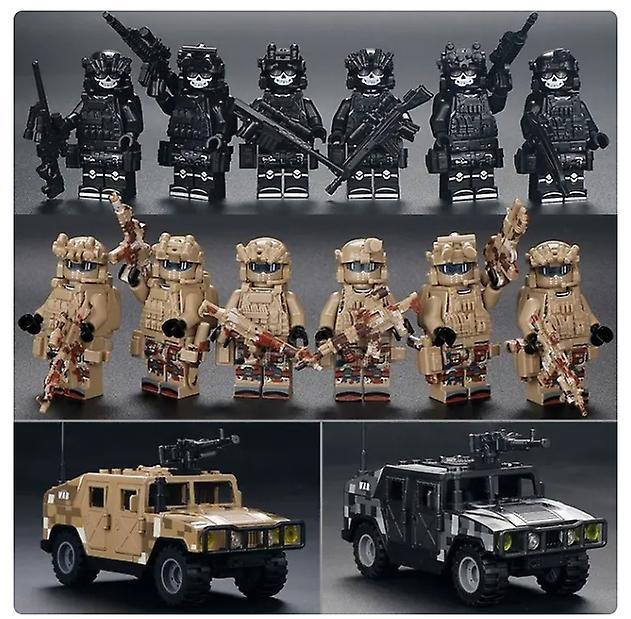 YM Studio Ww2 Special Forces Police Swat City Military Weapons Helicopter Aircraft Carrier Tank Figures Building Block Toys