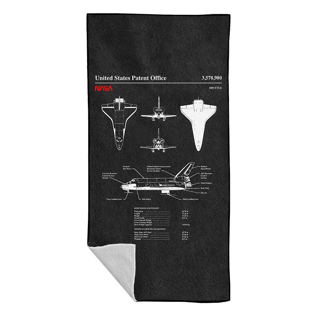 NASA Shuttle Dimensions And Weight Blueprint Beach Towel Black 70 x 140cm