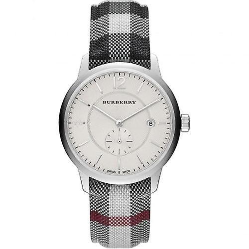 Burberry the classic horseferry silver leather watch