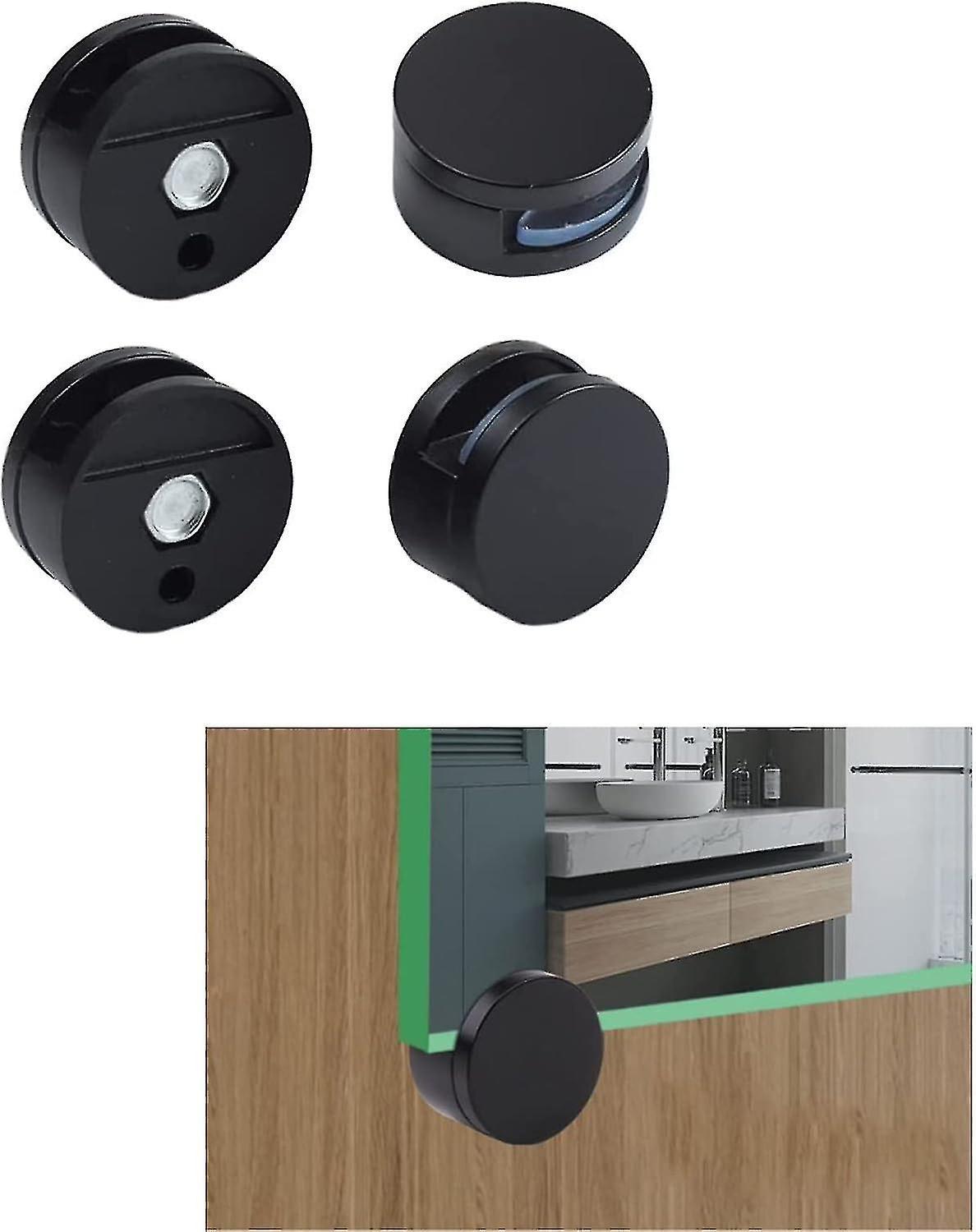 Mirror clips 4 Pcs Mirror Mounting Clips - Wall Fixed Fitting for 3-5mm Thick Mirror (Black)