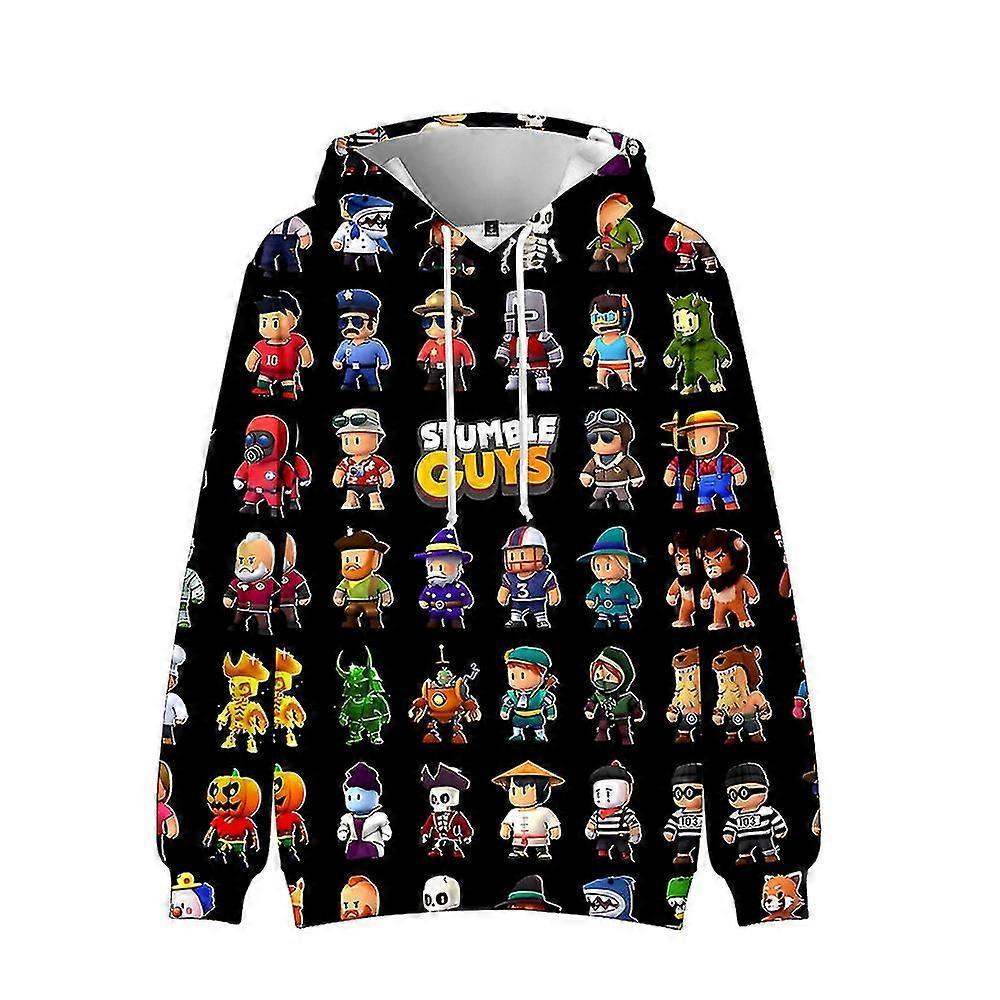 Sanne 2023 Stumble Guys Hoodies Kid's Pullover Jumper Casual Sweatshirt Unisex Long Sleeve Hooded Tops B 6-7Years