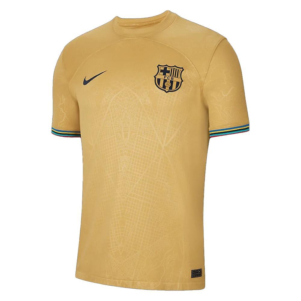 Nike 2022-2023 Barcelona Away Shirt Gold S