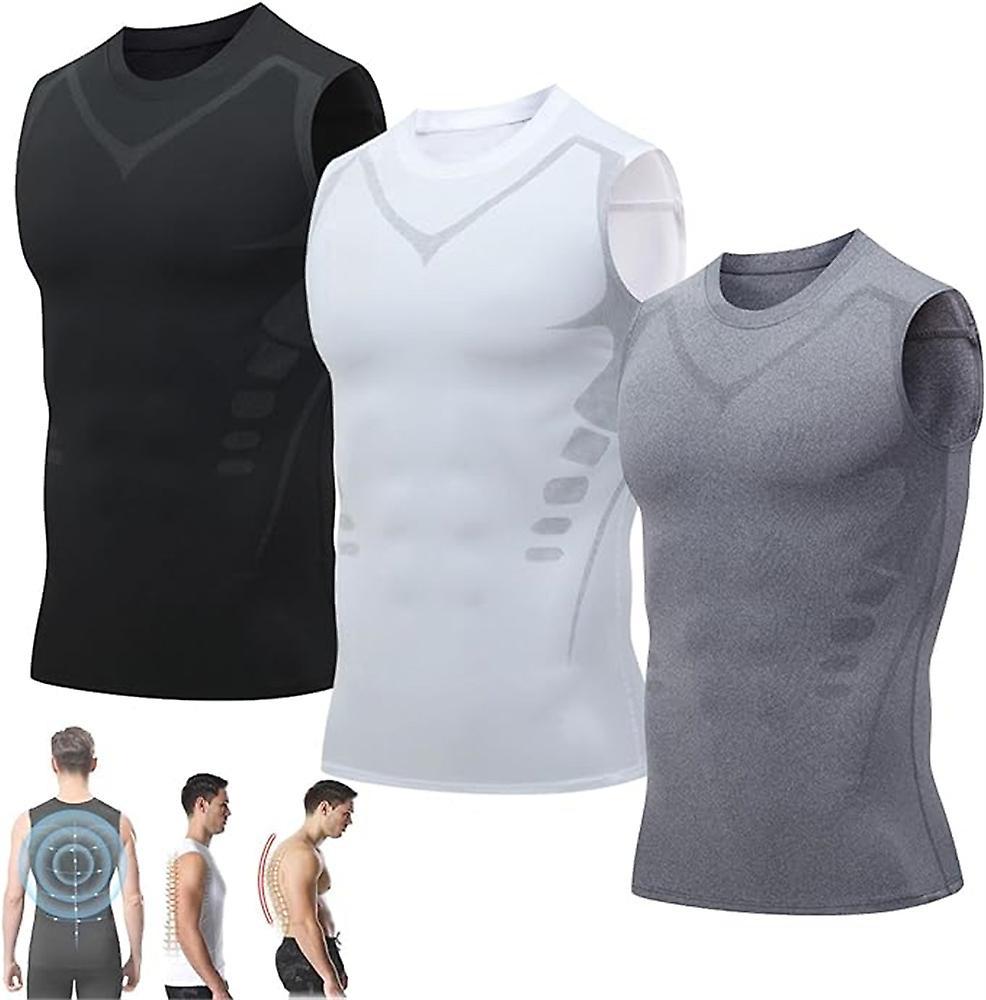 Jielin Menionic Tourmaline Posture Corrector Vest, Menionic Tourmaline Posturecorrector Vest,posture Corrector Men 3PCS MIX A XL