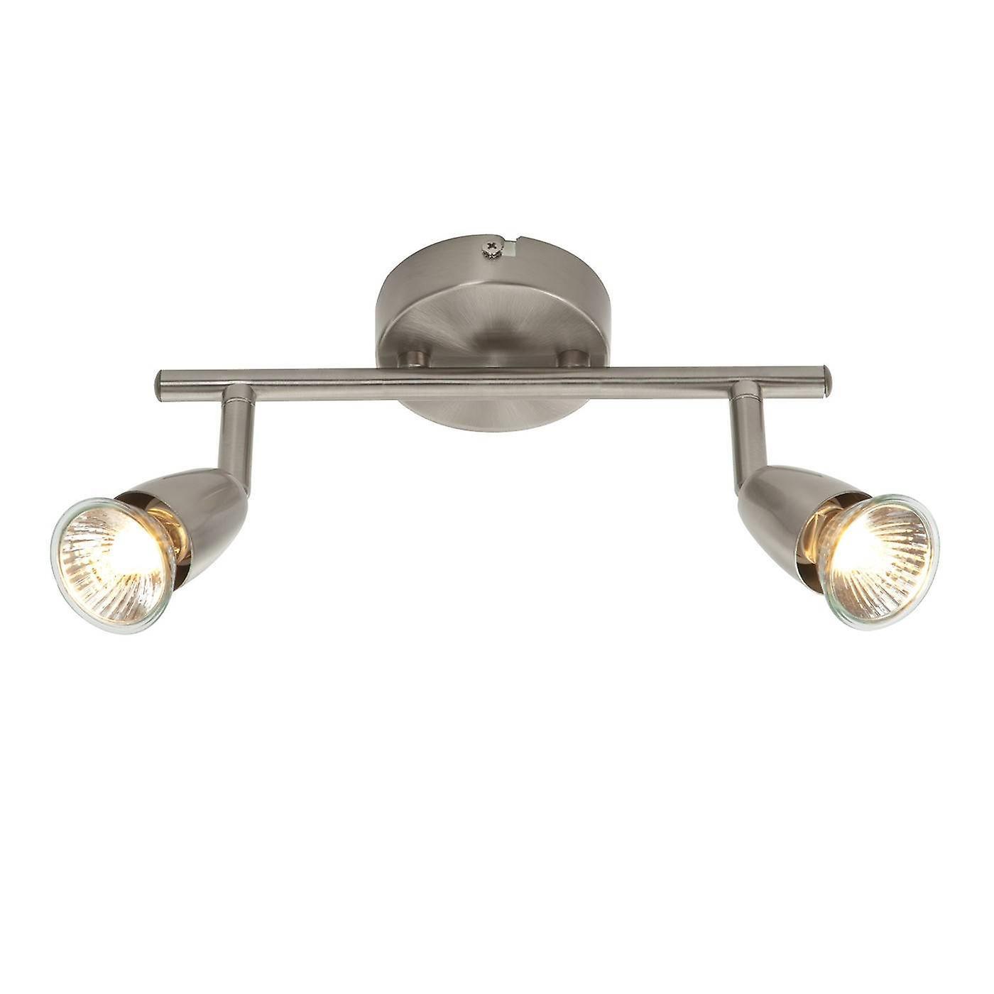 Endon Lighting 2 Light Spotlight Satin Nickel, GU10