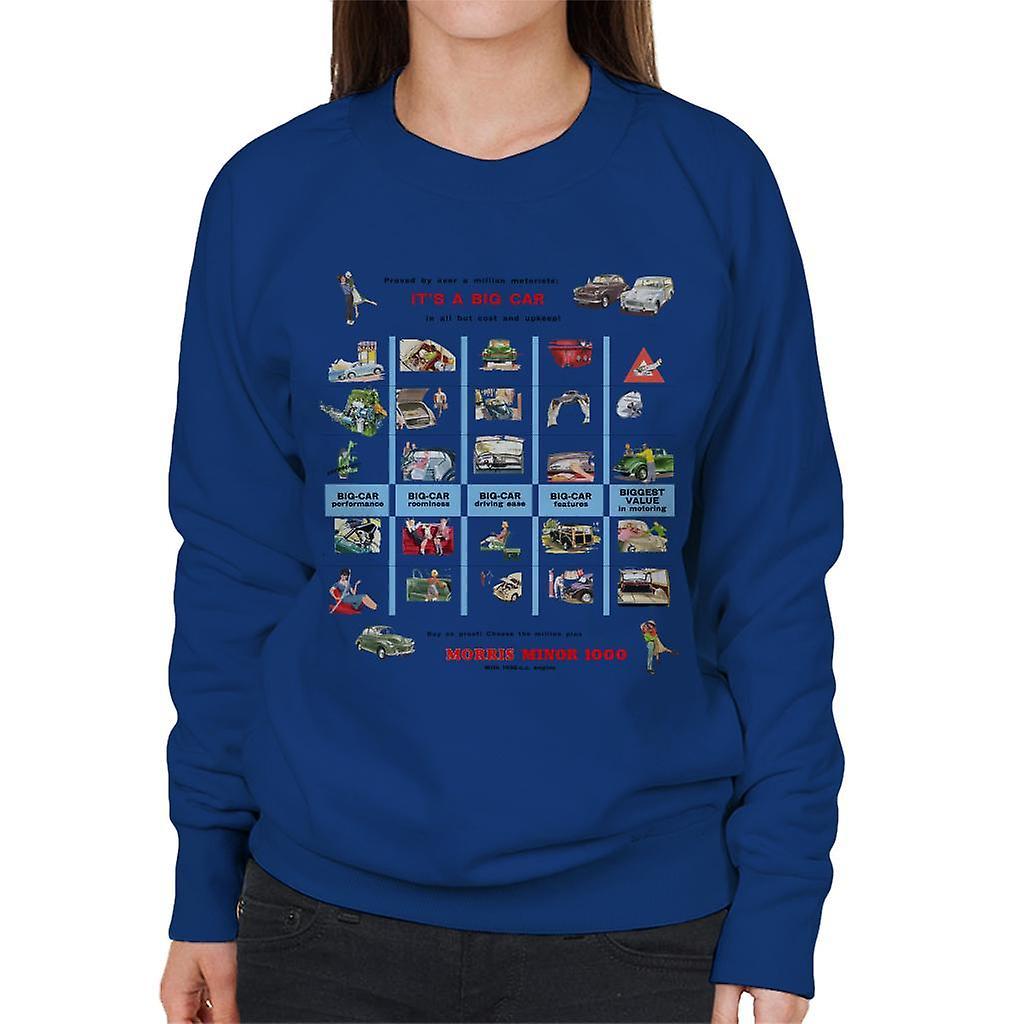 Morris Advert Design British Motor Heritage Women's Sweatshirt Royal Blue Medium