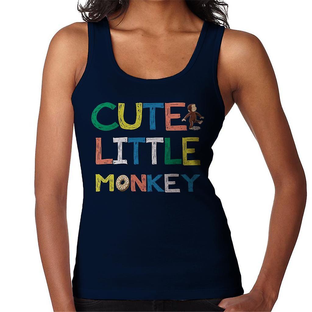 Curious George Cute Little Monkey Women's Vest Navy Blue XX-Large