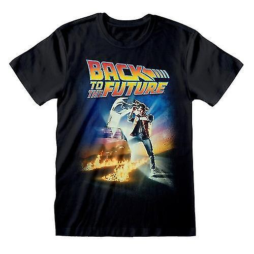 Back To The Future Unisex Adult Poster T-Shirt Black L