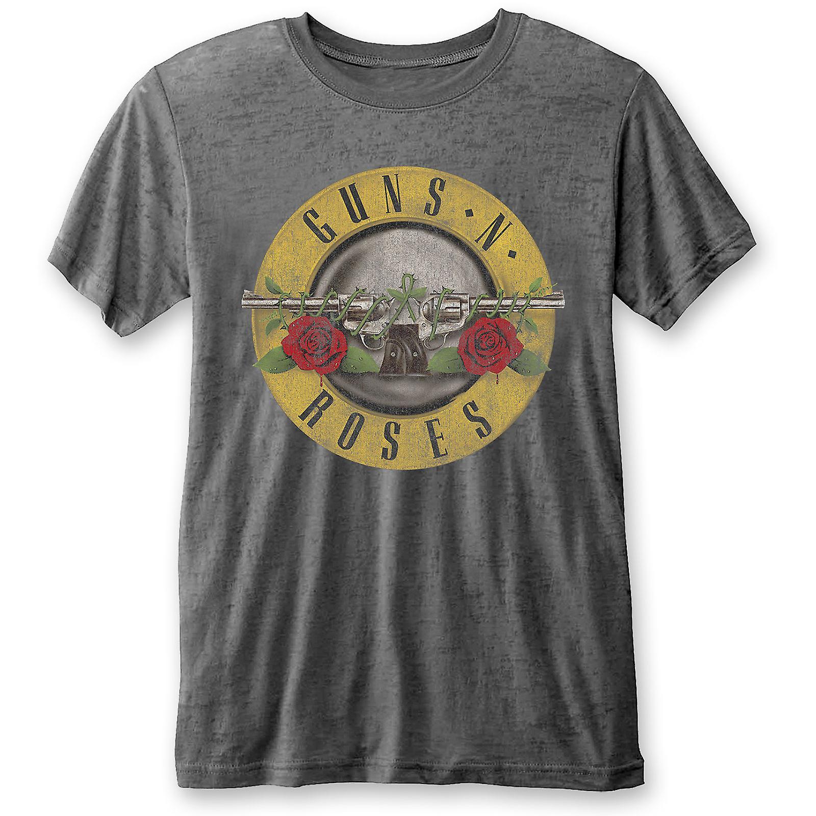 Bitcruncher Charcoal Guns N' Roses Classic Logo Official Tee T-Shirt Mens Grey XL