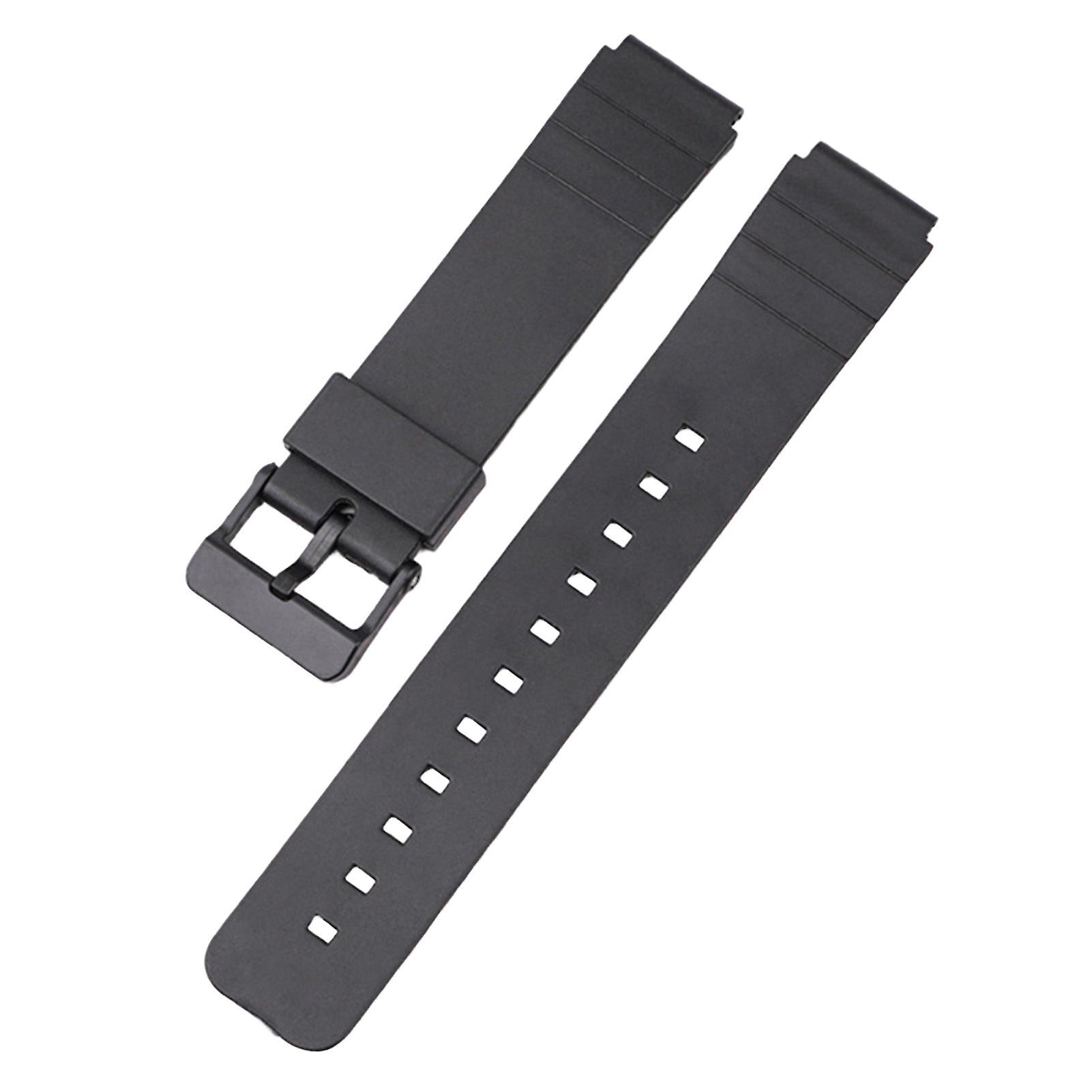 Fairnull Wristwatch Strap Breathable Sweat-proof Soft Silicone Sports Watch Belt Replacement for Casio MW-59MQ-24MQ-27MQ-76 Black 16mm