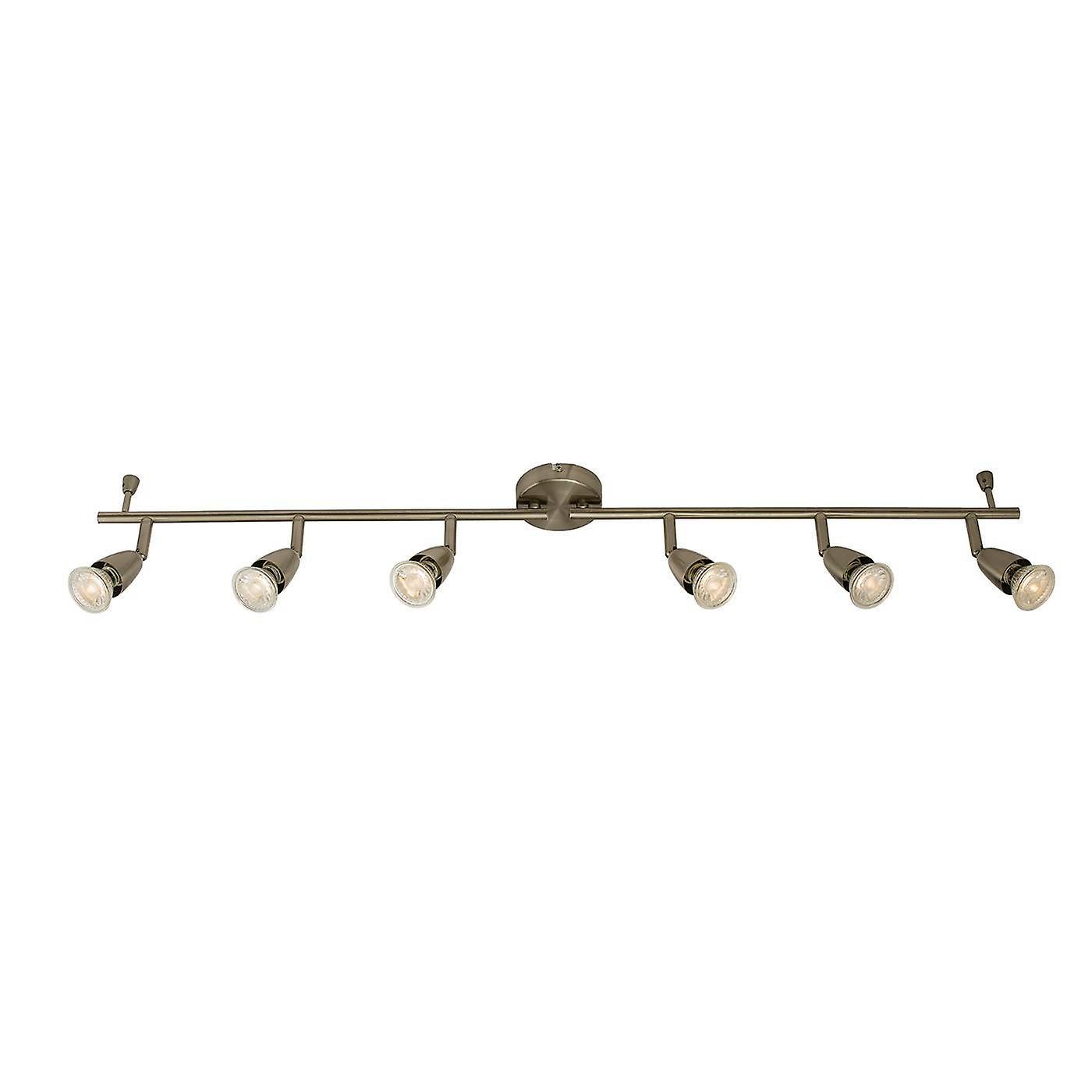 Endon Lighting Amalfi Adjustable 6 Light Spotlight Satin Nickel, GU10