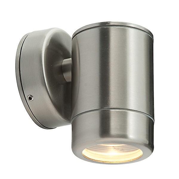 Saxby Lighting (Poole) Odyssey Outdoor Wall IP65 7W Brushed Stainless Steel & Clear Glass 1 Light Dimmable IP65 - GU10