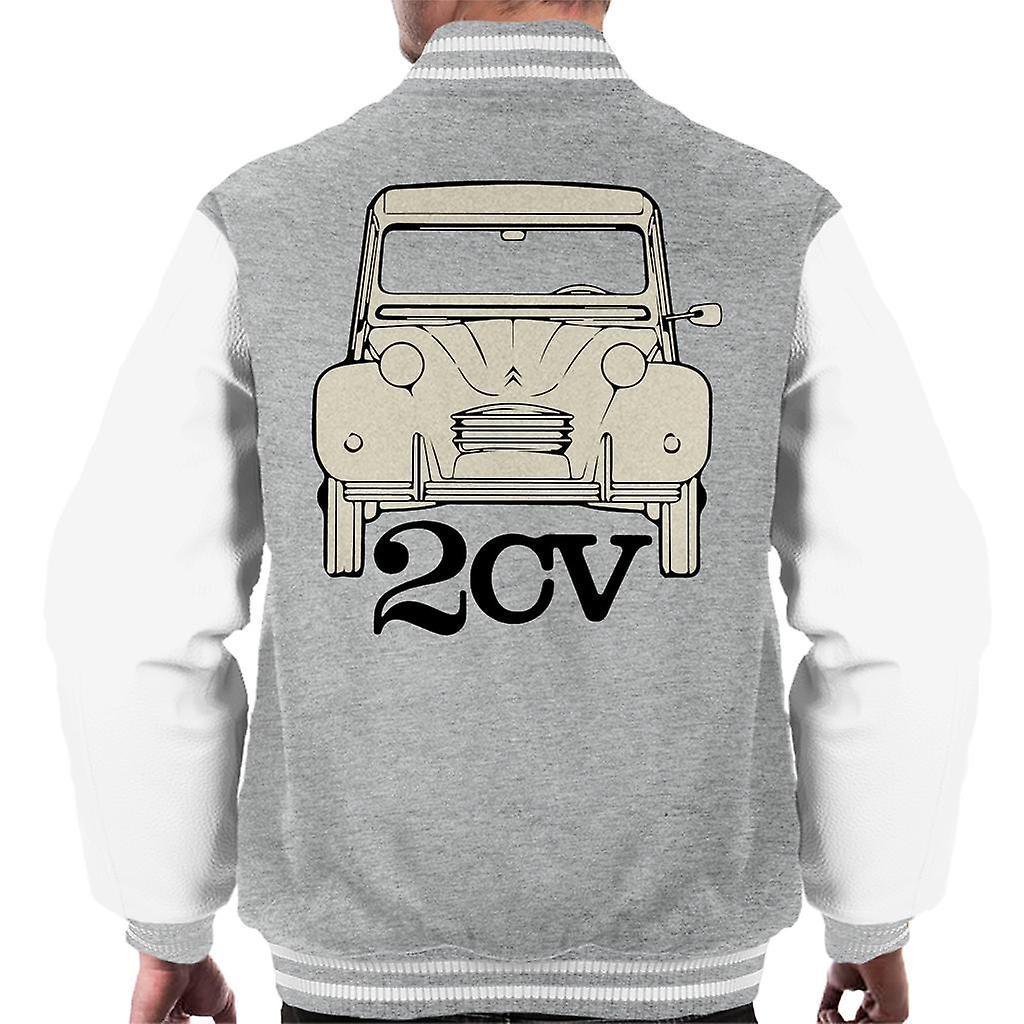 Citro�n Citroen 2CV For Light Men's Varsity Jacket Heather Grey/White Medium