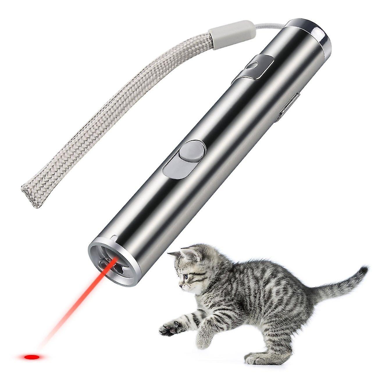 Aimei Usb Rechargeable Pet Toys Cat Training Laser Pointer With Led Flashlight