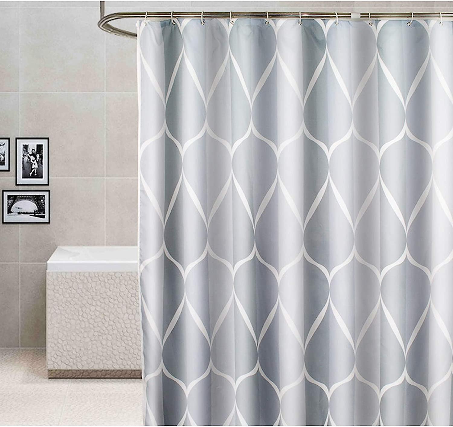 Dawnell Shower Curtain 200x200cm, Waterproof Washable Mildew Proof Polyester Shower Curtains  Gray