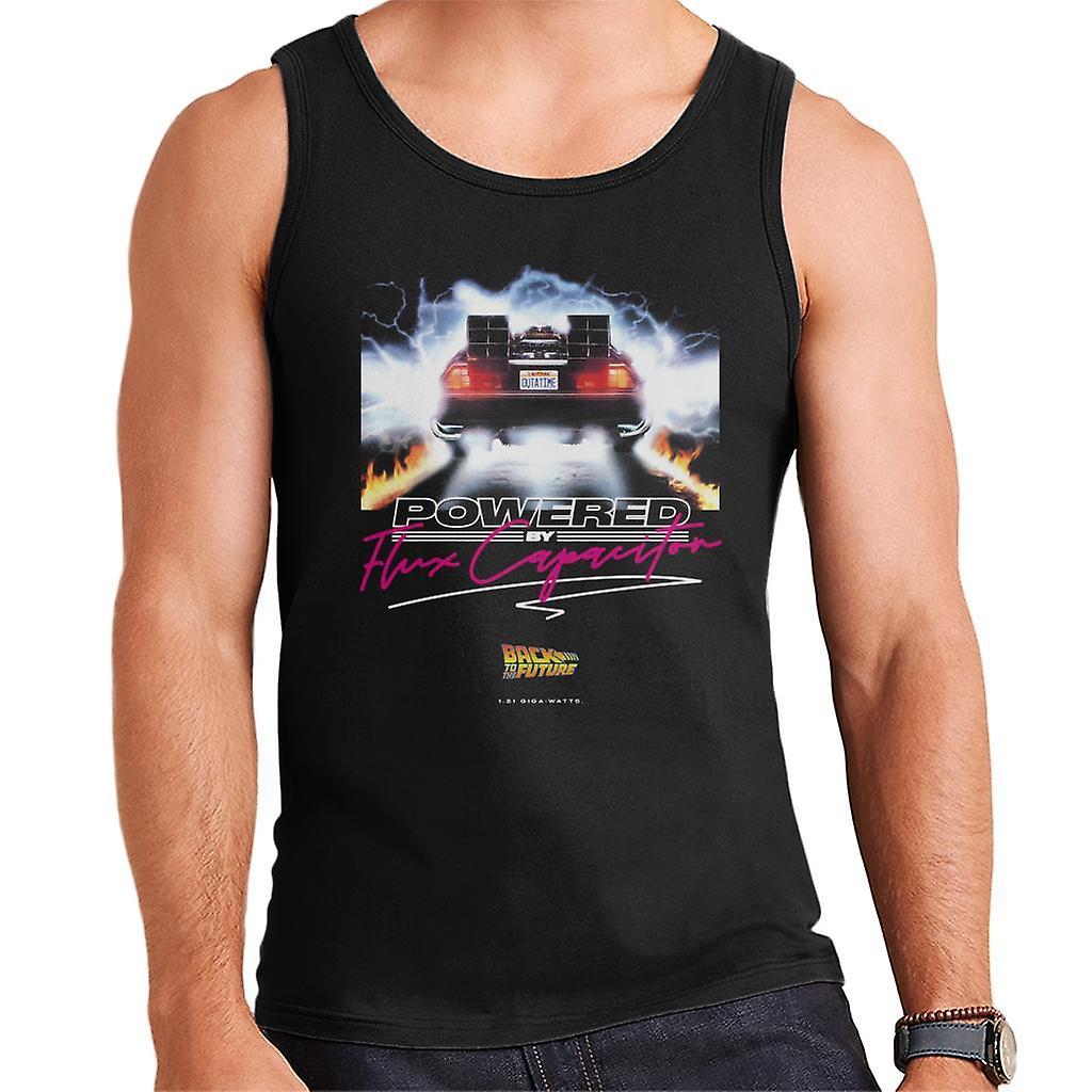 Back to the Future Delorean Powered By Flux Capacitor Men's Vest Black X-Large